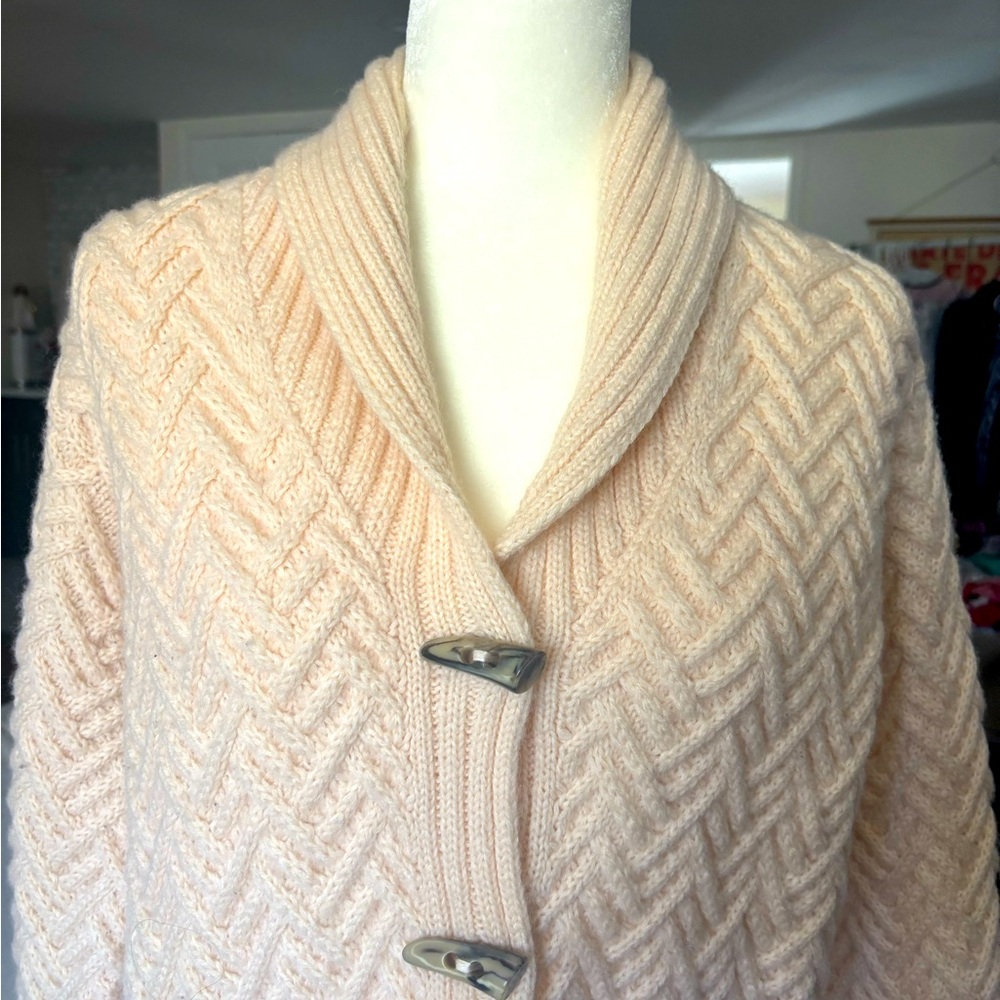 Ralph Lauren Hand Knit Cardigan Sweater with Toggle Buttons RARE Size Large